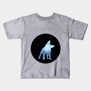 French Bulldog - Ocean Blue Silhouette Kids T-Shirt